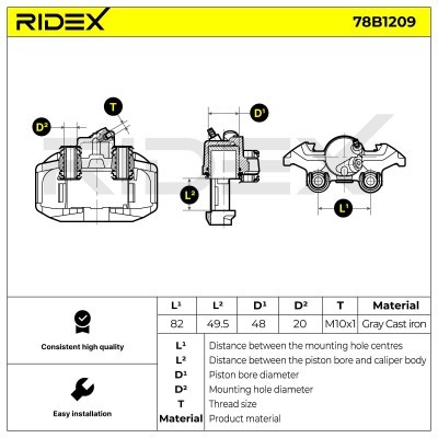 Zacisk Hamulcowy RIDEX 78B1209 78B1209 - foto 5