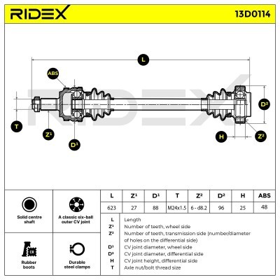 Półoś Napędowa RIDEX 13D0114 13D0114 - foto 7