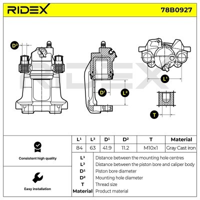 Zacisk Hamulcowy RIDEX 78B0927 78B0927 - foto 3