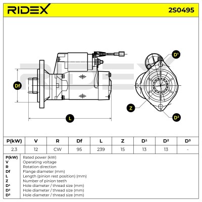 Rozrusznik RIDEX 2S0495 2S0495 - foto 6