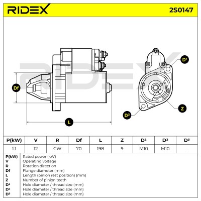 Rozrusznik RIDEX 2S0147 2S0147 - foto 7