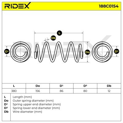 Sprężyna Zawieszenia RIDEX 188C0154 188C0154 - foto 4