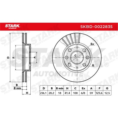 Tarcza hamulcowa Stark SKBD-0022835 SKBD-0022835 - foto 5