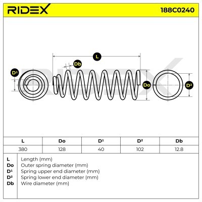 Sprężyna Zawieszenia RIDEX 188C0240 188C0240 - foto 5