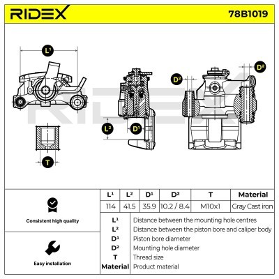 Zacisk Hamulcowy RIDEX 78B1019 78B1019 - foto 6