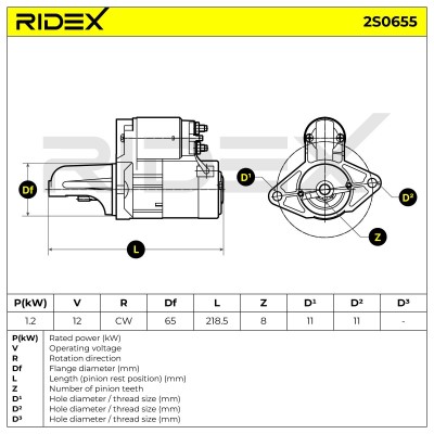 Rozrusznik RIDEX 2S0655 2S0655 - foto 6