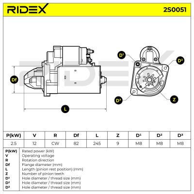 Rozrusznik RIDEX 2S0051 2S0051 - foto 7