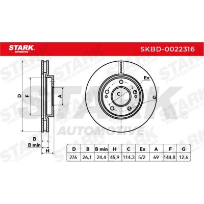Tarcza hamulcowa Stark SKBD-0022316 SKBD-0022316 - foto 5