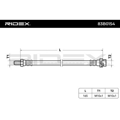 Przewód hamulcowy elast RIDEX 83B0154 83B0154 - foto 4
