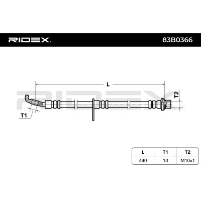 Przewód hamulcowy elast RIDEX 83B0366 83B0366 - foto 3