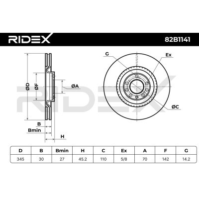 Tarcza hamulcowa RIDEX 82B1141 82B1141 - foto 7