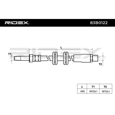 Przewód hamulcowy elast RIDEX 83B0122 83B0122 - foto 3