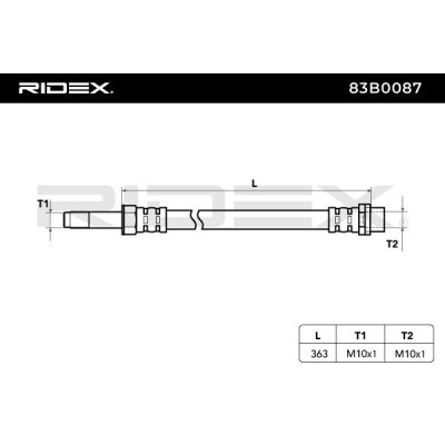 Przewód hamulcowy elast RIDEX 83B0087 83B0087 - foto 3