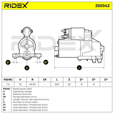 Rozrusznik RIDEX 2S0342 2S0342 - foto 7