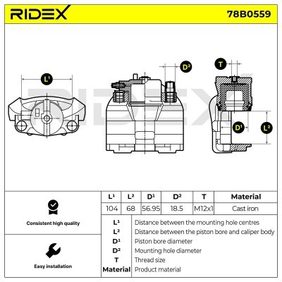 Zacisk Hamulcowy RIDEX 78B0559 78B0559 - foto 6