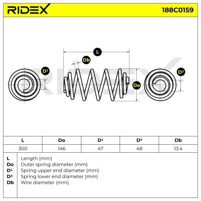 Sprężyna Zawieszenia RIDEX 188C0159 188C0159 - foto 4