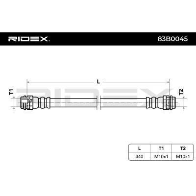 Przewód hamulcowy elast RIDEX 83B0045 83B0045 - foto 5