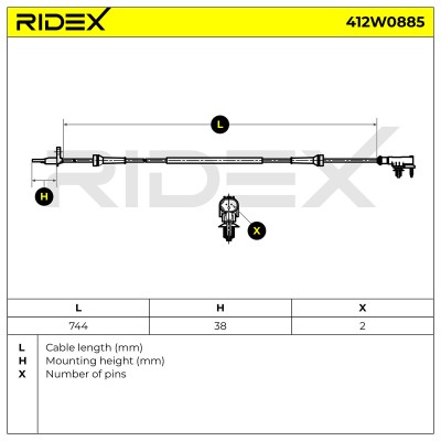 Czujnik ABS RIDEX 412W0885 412W0885 - foto 5