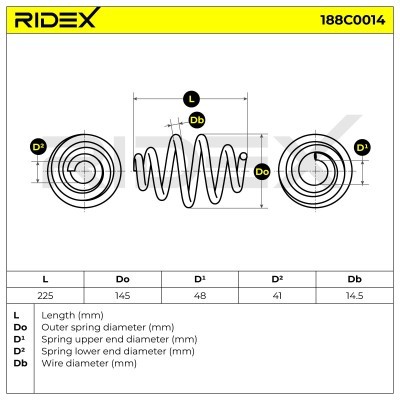 Sprężyna Zawieszenia RIDEX 188C0014 188C0014 - foto 4