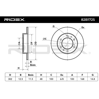 Tarcza hamulcowa RIDEX 82B1725 82B1725 - foto 6