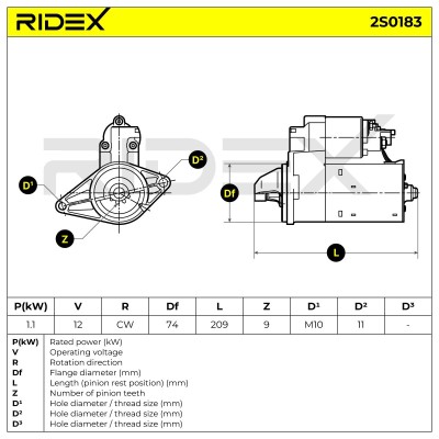 Rozrusznik RIDEX 2S0183 2S0183 - foto 7
