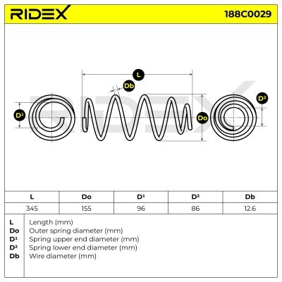 Sprężyna Zawieszenia RIDEX 188C0029 188C0029 - foto 4