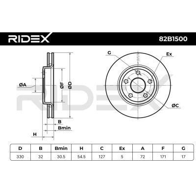 Tarcza hamulcowa RIDEX 82B1500 82B1500 - foto 7