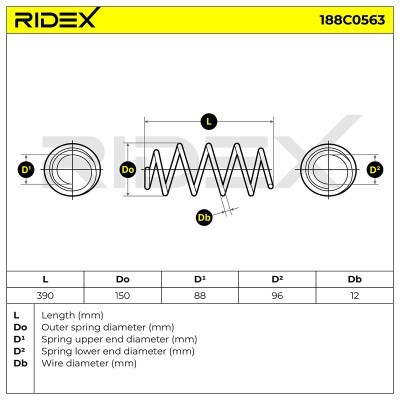 Sprężyna Zawieszenia RIDEX 188C0563 188C0563 - foto 4