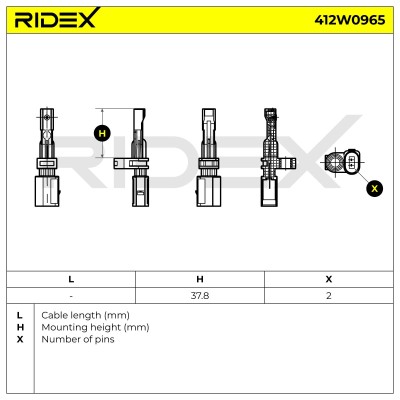 Czujnik ABS RIDEX 412W0965 412W0965 - foto 7