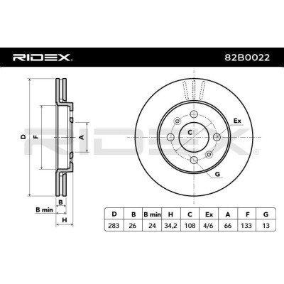 Tarcza hamulcowa RIDEX 82B0022 82B0022 - foto 3