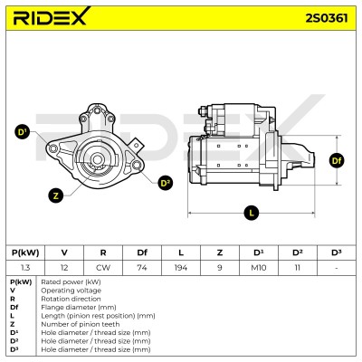 Rozrusznik RIDEX 2S0361 2S0361 - foto 6