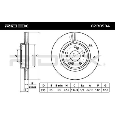 Tarcza hamulcowa RIDEX 82B0584 82B0584 - foto 6