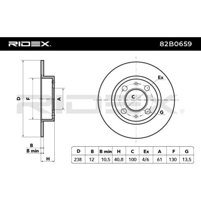 Tarcza hamulcowa RIDEX 82B0659 82B0659 - foto 4