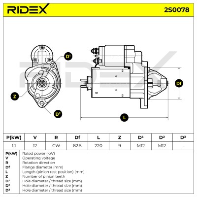 Rozrusznik RIDEX 2S0078 2S0078 - foto 7