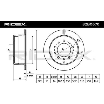 Tarcza hamulcowa RIDEX 82B0670 82B0670 - foto 3