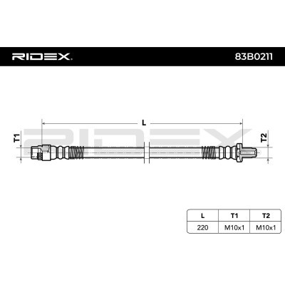 Przewód hamulcowy elast RIDEX 83B0211 83B0211 - foto 3
