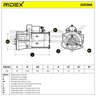 Rozrusznik RIDEX 2S0386 2S0386 - foto 7