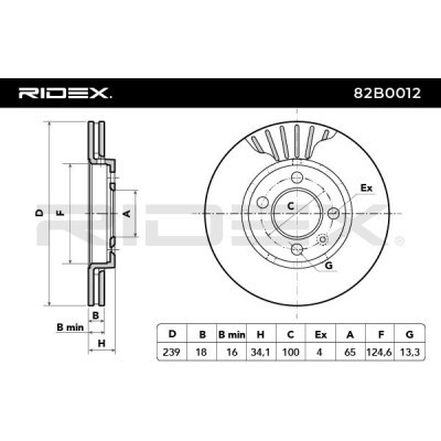 Tarcza hamulcowa RIDEX 82B0012 82B0012 - foto 6