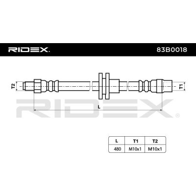 Przewód hamulcowy elast RIDEX 83B0018 83B0018 - foto 6