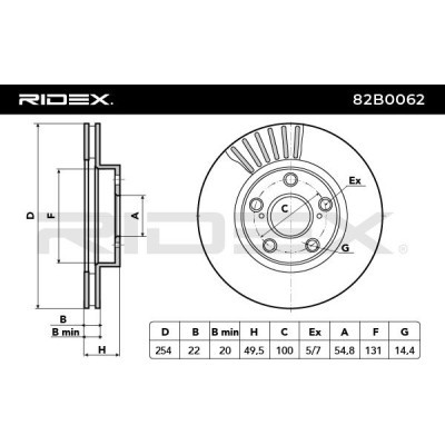 Tarcza hamulcowa RIDEX 82B0062 82B0062 - foto 6