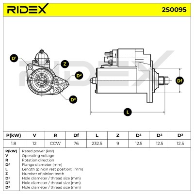 Rozrusznik RIDEX 2S0095 2S0095 - foto 7