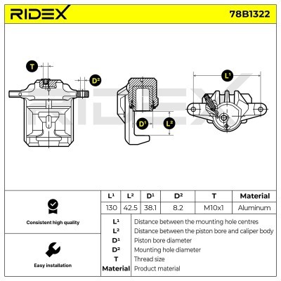 Zacisk Hamulcowy RIDEX 78B1322 78B1322 - foto 8
