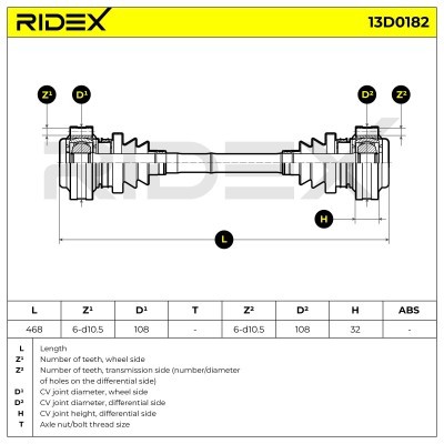 Półoś Napędowa RIDEX 13D0182 13D0182 - foto 8