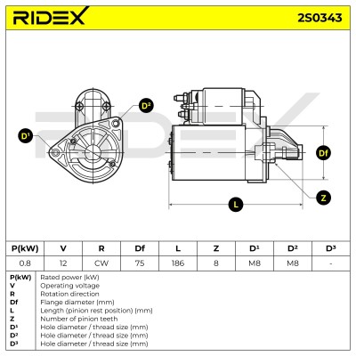 Rozrusznik RIDEX 2S0343 2S0343 - foto 7