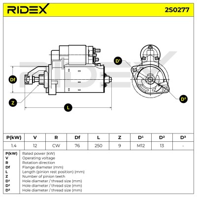 Rozrusznik RIDEX 2S0277 2S0277 - foto 6