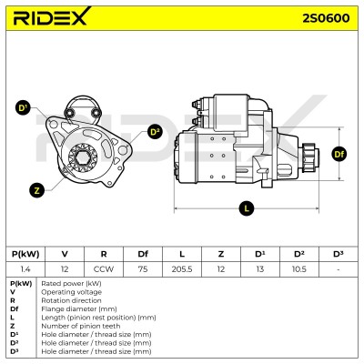 Rozrusznik RIDEX 2S0600 2S0600 - foto 7
