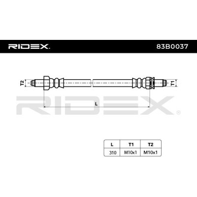 Przewód hamulcowy elast RIDEX 83B0037 83B0037 - foto 3