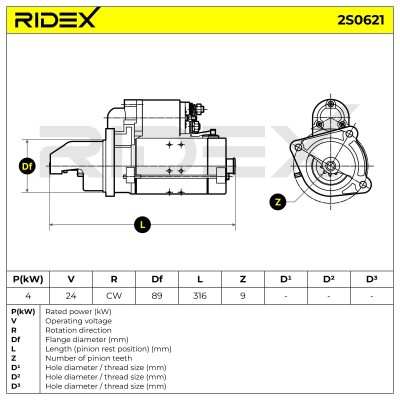 Rozrusznik RIDEX 2S0621 2S0621 - foto 6