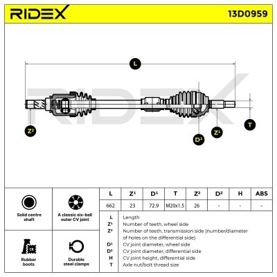 Półoś Napędowa RIDEX 13D0959 13D0959 - foto 7
