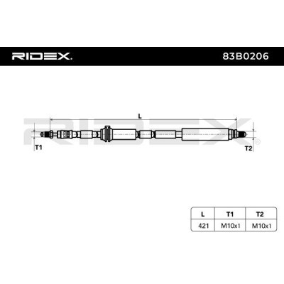 Przewód hamulcowy elast RIDEX 83B0206 83B0206 - foto 3